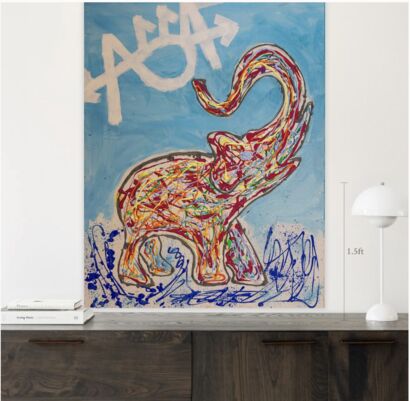 Elephant's Dance - a Paint Artwork by assaf  Eliyahu